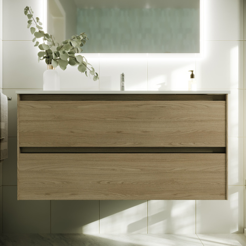 Тумба под раковину Sancos Cento CN100KE 99х45х50 подвесная цвет карпатская ель - фото 4